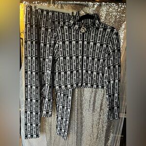 Baby Phat Black and White Graphic Top and Pants